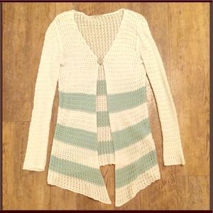 turquoise sweater swim cover up